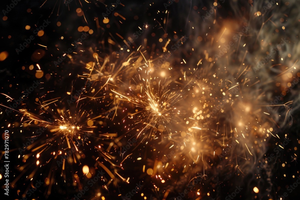 A close-up view of a vibrant firework exploding in the dark. Perfect for celebrating special occasions A close-up view of a vibrant firework exploding in the dark. Perfect for celebrating special occasions