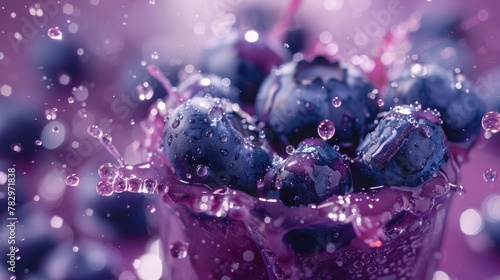 Fresh blueberries in a glass  perfect for healthy lifestyle concept