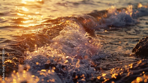 A close up of a body of water with waves. Perfect for nature backgrounds