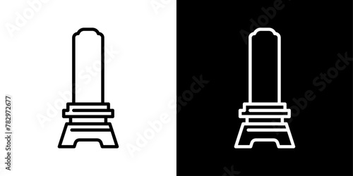 位牌のシンプルな線画アイコン
