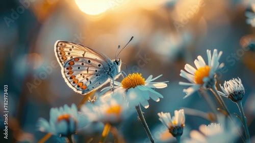 Butterfly Alighting on a Vibrant Wildflower Amid Peaceful Nature s Delicate Beauty © Intelligent Horizons