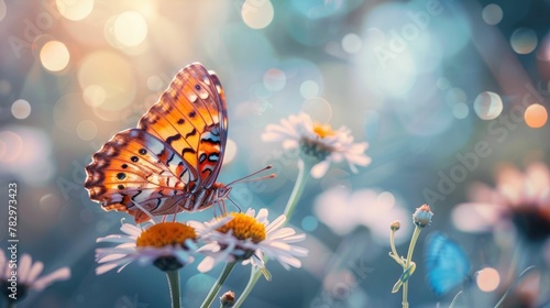 Delicate Butterfly Resting on Vibrant Wildflower A Moment of Natural Beauty © Intelligent Horizons