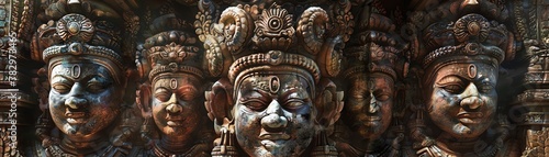 Surrounded by the ancient guardians of the lost temple, feel the weight of their silent presence as you explore