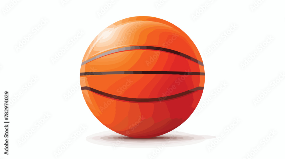 Basketball ball illustration glossy metal style isolated on white background 