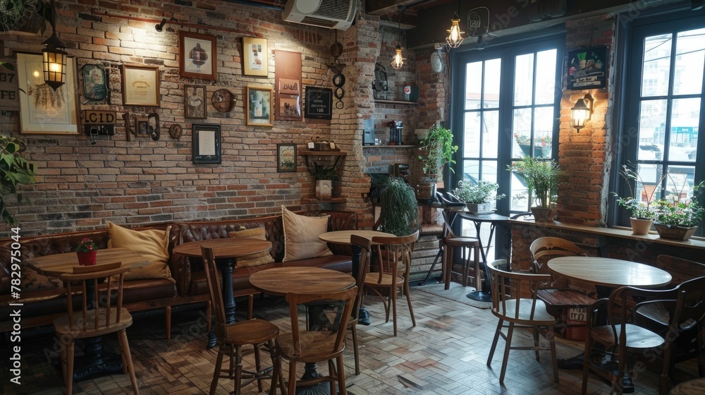 Cozy Corner of a Rustic Coffeehouse Filled with Ambiance and Conversation