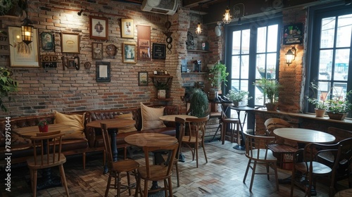 Cozy Corner of a Rustic Coffeehouse Filled with Ambiance and Conversation