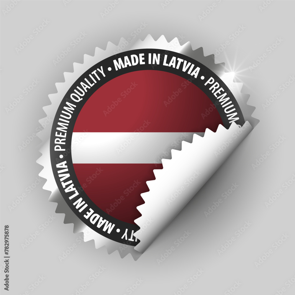 Made in Latvia graphic and label. Made in Latvia graphic and label.