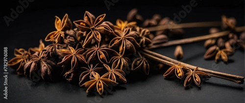 Anise on a black background.