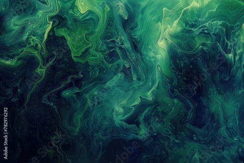 Abstract painting with dark green and light green. photo