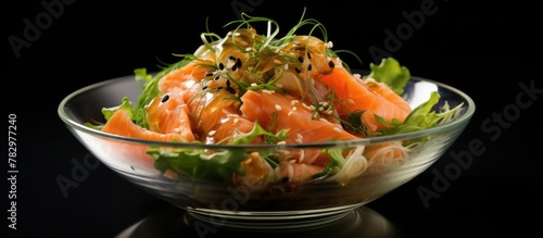 Salmon and greens in a dish