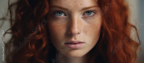 Close up of woman's freckle...