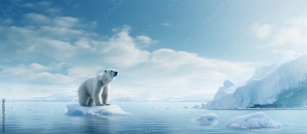 Polar bear on ice in Arctic