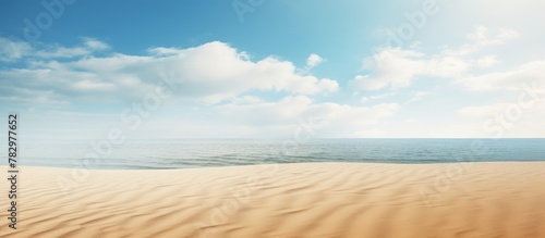 Beach with Clear Blue Sky a...
