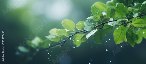 Fresh dew on a tree branch
