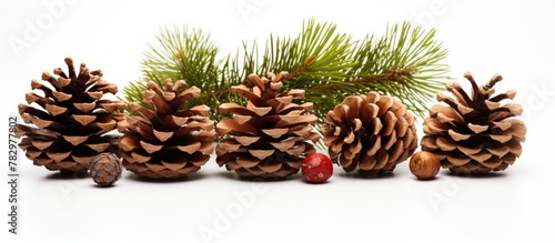 Pine cones and branch close up