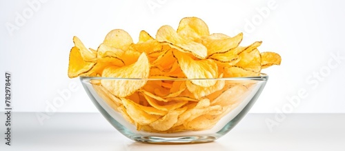 Bowl of crisps on tabletop