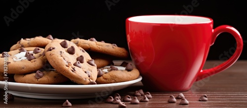 Plate of cookies with coffee