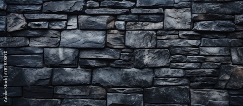 Stone wall texture on black...