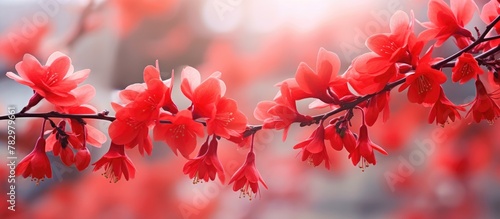 Branch with Scarlet Blossoms