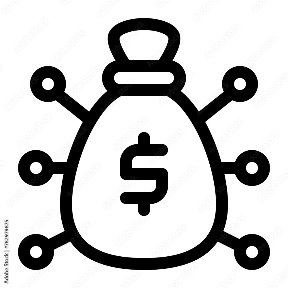 Money bag fundrising icon Money bag fundrising icon
