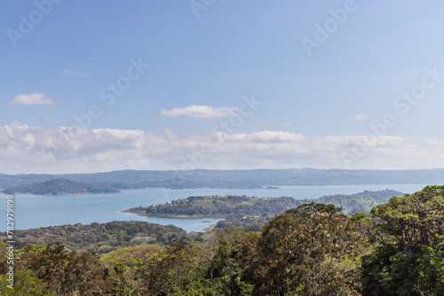 View from viewpoint Mirador Tilaran of Laguira de Arsenal in Costa Rica Central America
