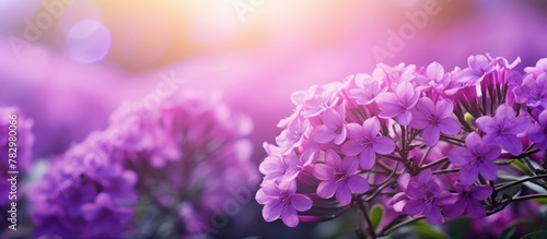 Purple wildflowers under sunlight