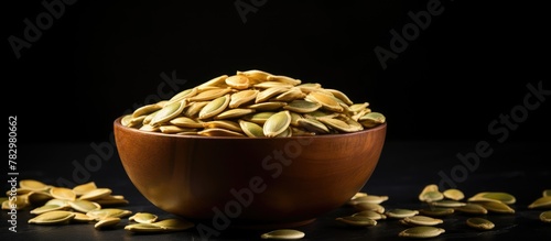Wooden bowl full of pumpkin...