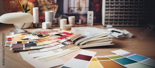 Color samples on table for ...