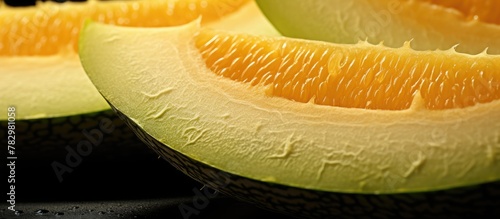 Half of melon closely viewed