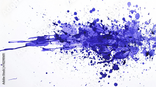 Lavender blue paint splatter on a pure white background © shani