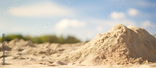 Pile of sand at beach under...