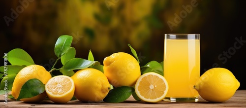 Fresh lemonade in glass wit...
