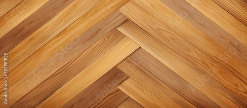Wooden floor in herringbone pattern