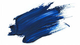 Indigo blue paint brush stroke on a pure white background