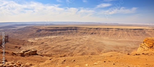 Desert landscape with vast canyon