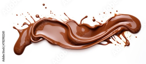 Chocolate splashing on white surface