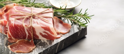 Close-up of meat and rosema...