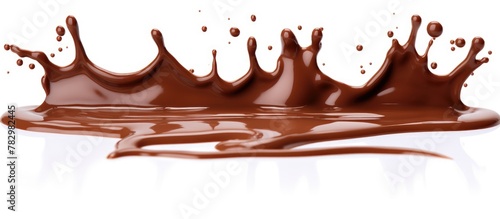 Chocolate splatter on white