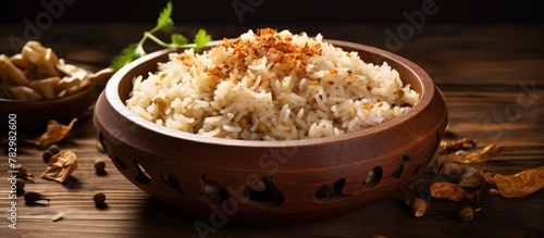 Rice dish with savory mushr...