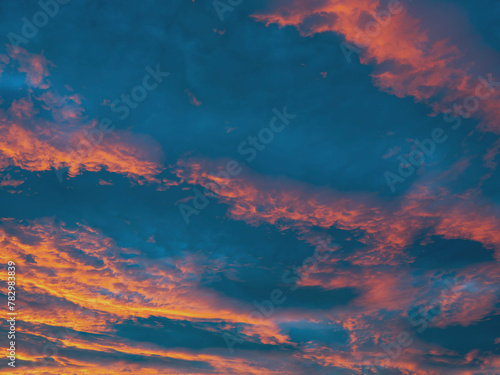 colorful and dramatic sunset clouds 