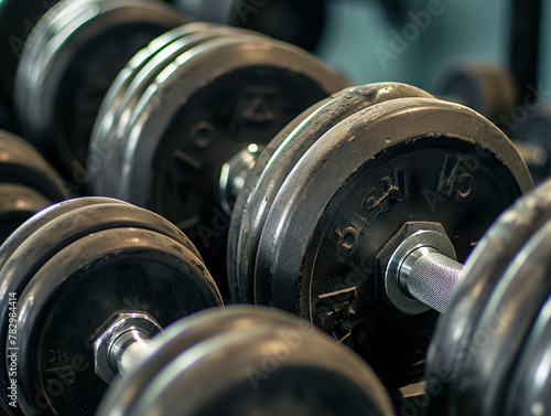 Gym Weightlifting Equipment Close-Up