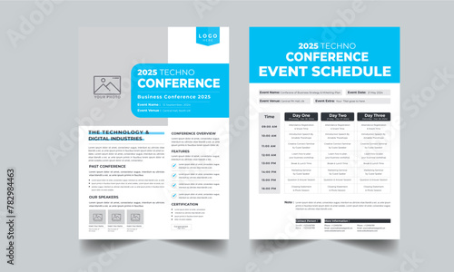 Event / Technology Conference, Event Schedule layout design template with unique design style 