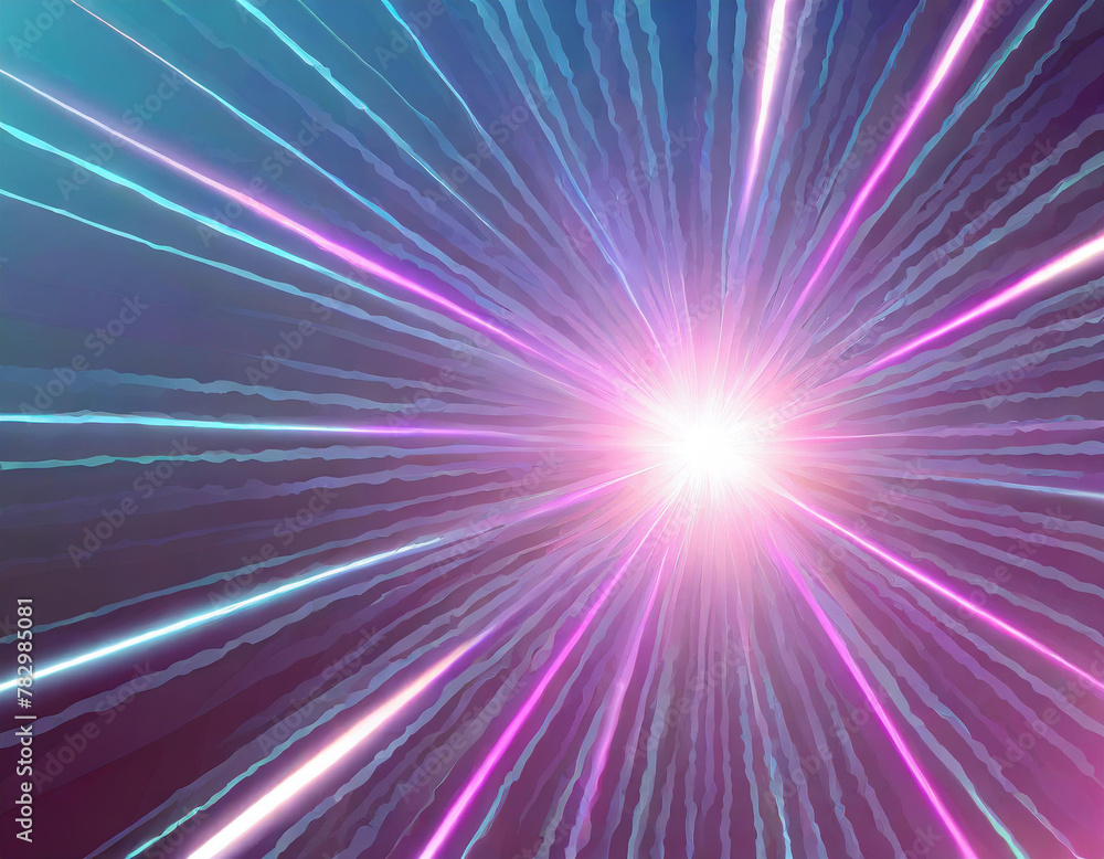 Fototapeta premium Abstract background with neon glows and a central hyperlight flare. Modern background with pink, blue, purple colors