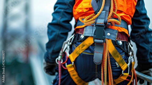 Safety Harness Equipment for Worker Protection at Heights Essential Gear for Industrial Outdoor Jobs and Extreme Sports Activities