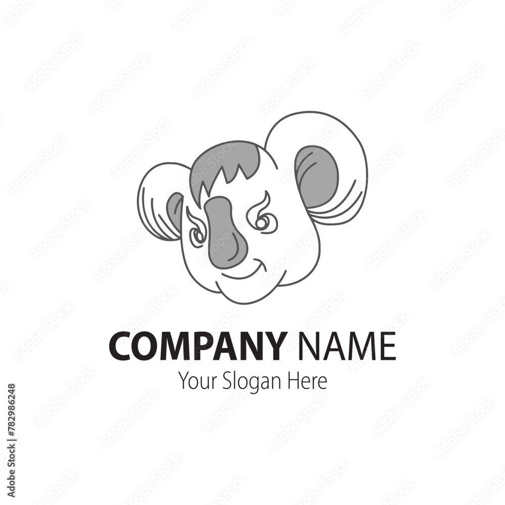 Cartoon bear logo in vector design