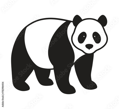 Fototapeta Naklejka Na Ścianę i Meble -  A silhouette panda black and white logo vector clip art