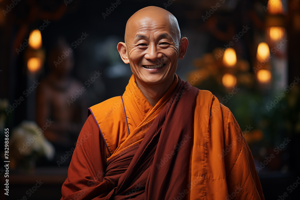 Smiling Buddhist monk. Buddhist religion. Taoism religion. Topics related to the Buddhist religion. Meditation, yoga. Confucianism. Monk's retreat. AI. Smiling Buddhist monk. Buddhist religion. Taoism religion. Topics related to the Buddhist religion. Meditation, yoga. Confucianism. Monk's retreat. AI.