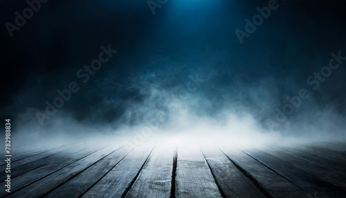 Texture dark concrete floor with mist or fog © Donald