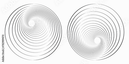 Spiral circular rhythmic sound waves on a beautiful dark background photo