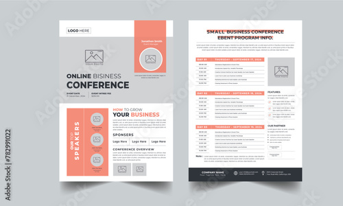 Event / Business Conference, Event Schedule layout design template with unique design style concept	